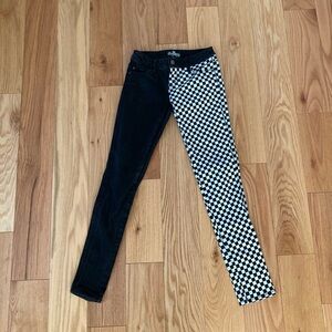 Royal Bones Black White Checkered Stretch Skinny Jeans Punk Goth Scene Size 1
